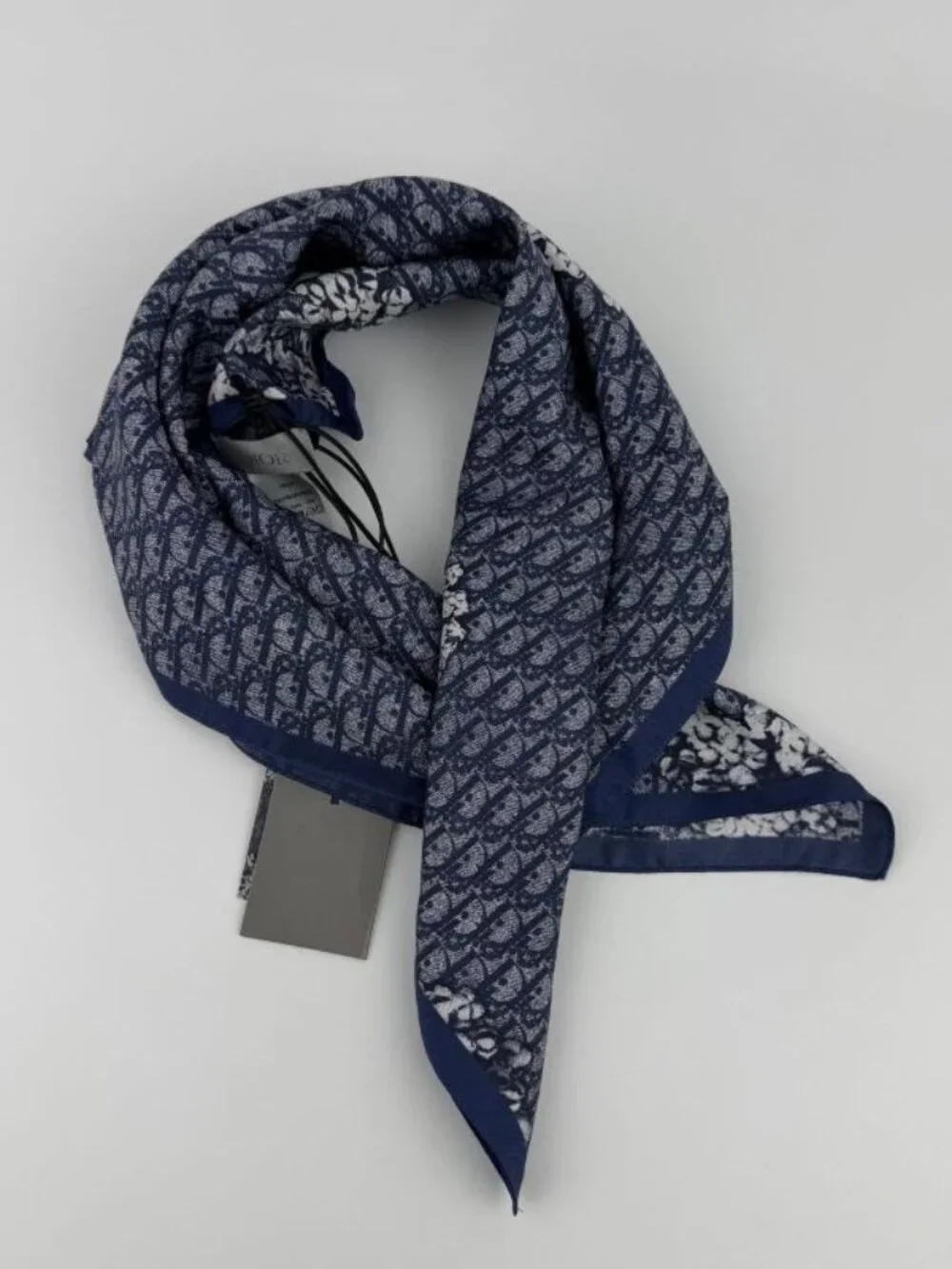 Dior Scarf Navy Silk Vintage
